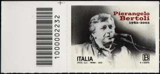 Pierangelo Bertoli - 80° anniversario della nascita - francobollo con codice a barre n° 2232 a SINISTRA   in alto