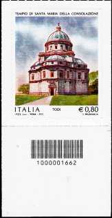 Tempio di Santa Maria della Consolazione - Todi - francobollo con codice a barre n° 1662