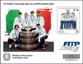 Vittoria italiana della Coppa Davis 2023 - foglietto