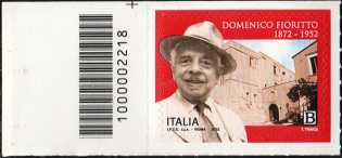 Domenico Fioritto - 150° Anniversario della nascita - francobollo con codice a barre n° 2218 a SINISTRA  in alto