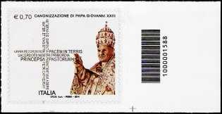 2014 - Canonizzazione Giovanni XXIII - codice a barre n° 1588