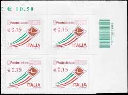 «Posta Italiana» - quartina serie ordinaria 0,15 - codice a barre n° 1688