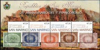 San Marino 2002 - 125° anniversario  del primo francobollo - foglietto