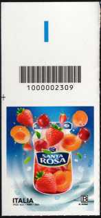 Marchi storici del settore agroalimentare : Santa Rosa - francobollo con codice a barre n° 2309 in ALTO a  sinistra