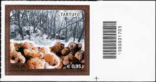 Eccellenze del sistema produttivo ed economico : Il tartufo - francobollo con codice a barre n° 1703 