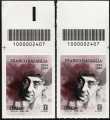 2024 - Franco Basaglia - Centenario della nascita - coppia di francobolli con codice a barre n° 2407  in ALTO destra-sinistra