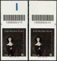 2024 - Eleonora Duse - Centenario della scomparsa - coppia di francobolli con codice a barre n° 2415  in ALTO destra-sinistra