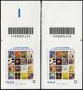 2024 - Patrimonio artistico e culturale italiano - La Giocanda - coppia di francobolli con codice a barre n° 2434  in  ALTO destra-sinistra