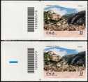 2024 - Turistica  50ª serie  -  Patrimonio naturale e paesaggistico -  I Borghi d'Italia : Scicli ( RG ) - coppia di francobolli con codice a barre n° 2470  a SINISTRA alto-basso