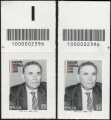 2024 - Giuseppe Tatarella - Deputato della Repubblica - 25° della scomparsa - coppia di francobolli con codice a barre n° 2396 in ALTO destra-sinistra