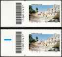 2024 - Patrimonio artistico e culturale italiano - Teatri storici : Teatro romano di Lecce - coppia di francobolli con codice a barre n° 2417  a SINISTRA alto-basso