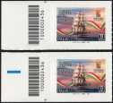 2024 - Giro del mondo della nave Amerigo Vespucci - coppia di francobolli con codice a barre n° 2436  a SINISTRA alto-basso