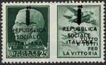 1944    -    Francobolli di Propaganda di Guerra  R.S.I. -   sovrastampati a destra e a sinistra - emissione di Verona