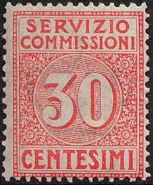 1913 - SERVIZIO COMMISSIONI - Regno - cifra al centro