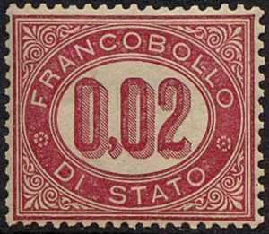 1875 - SERVIZIO DI STATO - Regno - Francobolli di servizio - Leggenda «Francobolli di Stato»