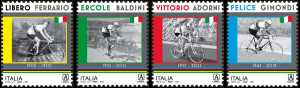 Ciclisti italiani campioni del mondo : Libero Ferrario - Ercole Baldini  - Vittorio Adorni - Felice Gimondi