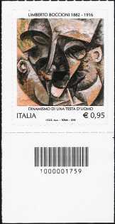 Centenario della morte di Umberto Boccioni - francobollo con codice a barre n° 1759 