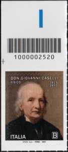 Giornata mondiale della Scienza : don Giovanni Caselli - fisico - francobollo con codice a barre n° 2520  in  ALTO  a  sinistra