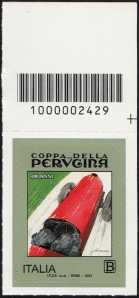 Centenario della "Coppa della Perugina" - francobollo con codice a barre n° 2429  in   ALTO   a  destra