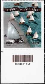 Italia 2013 - Centenario dell' ideazione del Dinghy 12'  - codice a barre n° 1548