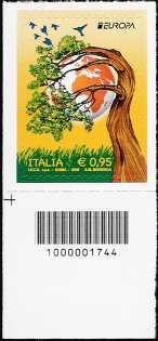 Europa - 0,95 - Ecologia in Europa : Pensa Verde - francobollo con codice a barre n° 1744 