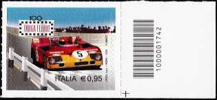 Centesima edizione della " Targa Florio " - francobollo con codice a barre n° 1742 