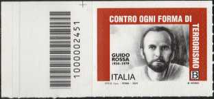 Contro ogni forma di terrorismo - Guido Rossa - francobollo con codice a barre n° 2451  a  SINISTRA  in  alto