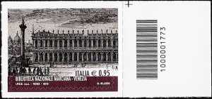 Biblioteca Nazionale Marciana - Venezia  - francobollo codice a barre n° 1773