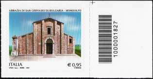 Abbazia di San Gervasio di Bulgaria - Mondolfo - francobollo con codice a barre n° 1827