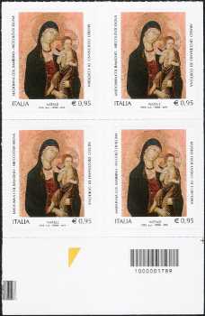 Il Santo Natale - «Madonna col Bambino» di Niccolò di Segna - Museo Diocesano di Cortona - quartina con codice a barre n° 1789