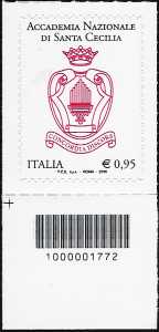 Accademia Nazionale Santa Cecilia - francobollo con codice a barre n° 1772 