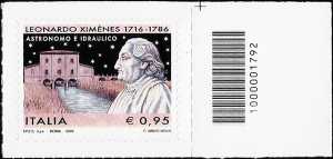 3° Centenario della nascita di Leonardo Ximènes - francobollo codice a barre n° 1792 