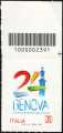 2024 - Patrimonio naturale e paesaggistico italiano : Genova - Capitale europea dello Sport - francobollo con codice a barre n° 2391  in  ALTO   a  destra