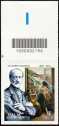 2022 - Giuseppe Mazzini : 150° Anniversario della scomparsa - francobollo con codice a barre n° 2196 IN  ALTO    a sinistra